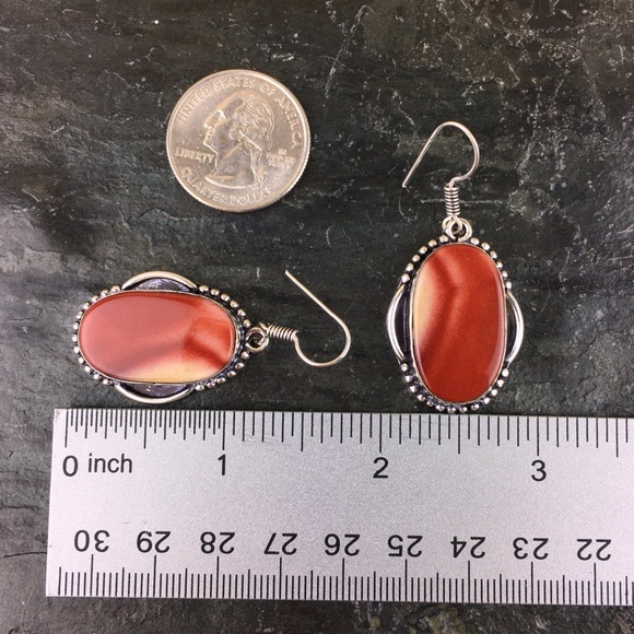 Mookaite Imperial Jasper Stone Hook Earrings - Picture 7 of 9